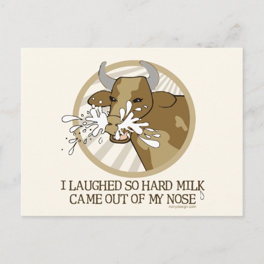 Koe lachen Melk uit mijn neus Briefkaart (Voorkant)