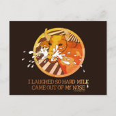 Koe lacht melk uit het Briefkaart van de neus (Voorkant)