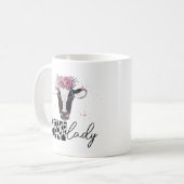 Koe Lady Coffee Mok - Schattige Boerderij Life Gif (Voorkant links)