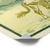 Koe Land  Afdrukgroen goud afdrukken Poster (Hoek)