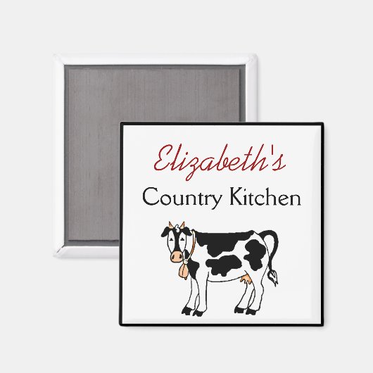 Koe land keuken gepersonaliseerd magneet (Voorkant / Achterkant)