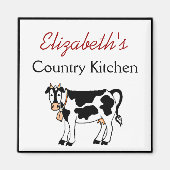 Koe land keuken gepersonaliseerd magneet (Voorkant)