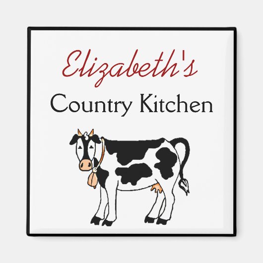 Koe land keuken gepersonaliseerd magneet (Voorkant)