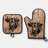 Koe land ovenwant & pannenlap set (Voorkant)