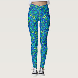 Koe Lelies, Spatterdock Zomervijver Bloemenpatroon Leggings