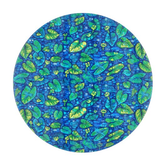 Koe Lelies, Spatterdock Zomervijver Bloemenpatroon Snijplank (Voorkant)