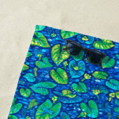 Koe Lelies, Spatterdock Zomervijver Bloemenpatroon Strandlaken (In situ)