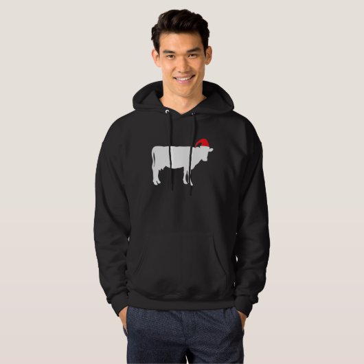Koe Lelijke Kersttrui Boer Hoodie (Voorkant volledig)