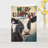 Koe Leukste Kerstvakantie Kaart (Gele Bloem)
