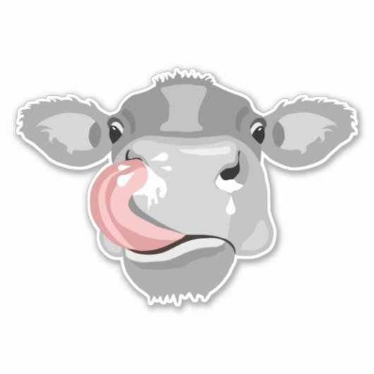 KOE LICKING NOSE STICKER (Voorkant)