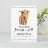 Koe Liefde Baby shower Uitnodiging (Staand voorkant)