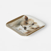 Koe liefde bruine crème land bruiloft papieren bordje (Gebogen)