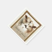 Koe liefde bruine crème land bruiloft servet (Hoek)