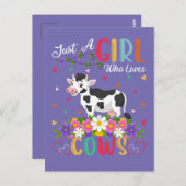 Koe Liefhebber Gewoon Een Meisje Dat Van Koeien Ho Briefkaart (Voorkant / Achterkant)