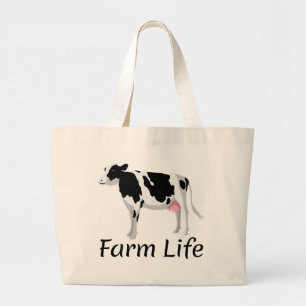 Koe Liefhebber Koeien Boerderij Boer Landelijk Lev Grote Tote Bag