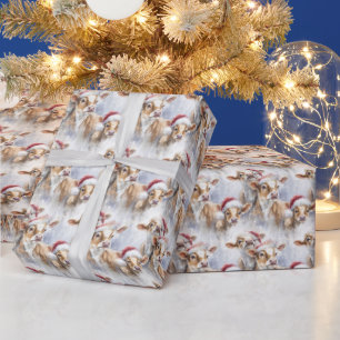 Koe Liefhebbers Kerst Waterverf Sketch Art Cadeaupapier