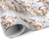 Koe Liefhebbers Kerst Waterverf Sketch Art Cadeaupapier (Rol Hoek)