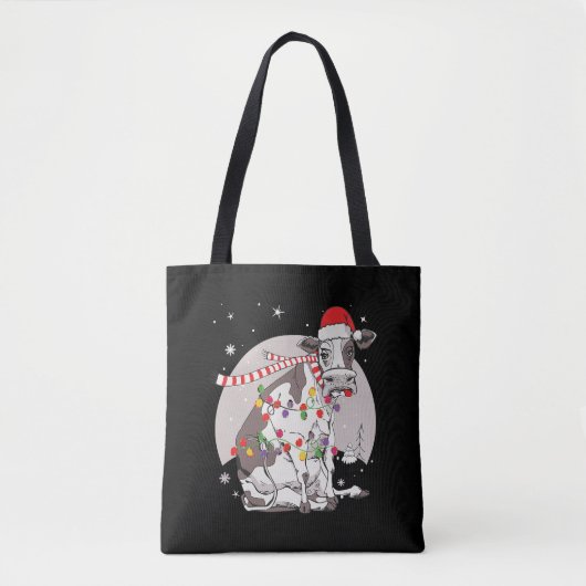 Koe liefhebbers Santa Hat Christmas Heifer Boer Tote Bag (Voorkant)