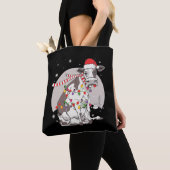 Koe liefhebbers Santa Hat Christmas Heifer Boer Tote Bag (Dichtbij)