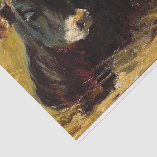 Koe liggen door Matilda Browne Tissuepapier (Detail)