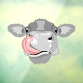 Koe likkende neus raamsticker (Vel 3)