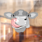 Koe likkende neus raamsticker (Vel 2)