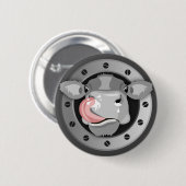 Koe likkende neus ronde button 5,7 cm (Voorkant /achterkant)