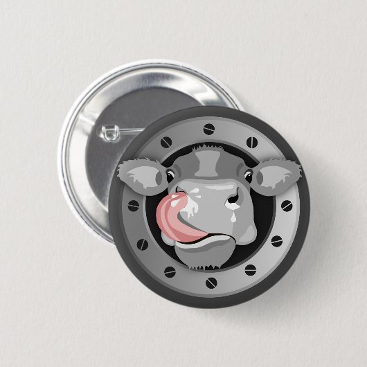 Koe likkende neus ronde button 5,7 cm (Voorkant /achterkant)