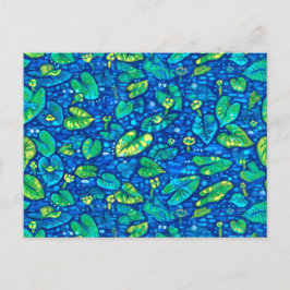 Koe Lilies, Sputterdock Pond Lily Floral Pattern Briefkaart