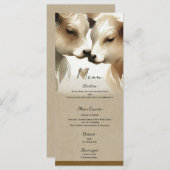 Koe Love Brown Cream Country Wedding Menu (Voorkant / Achterkant)