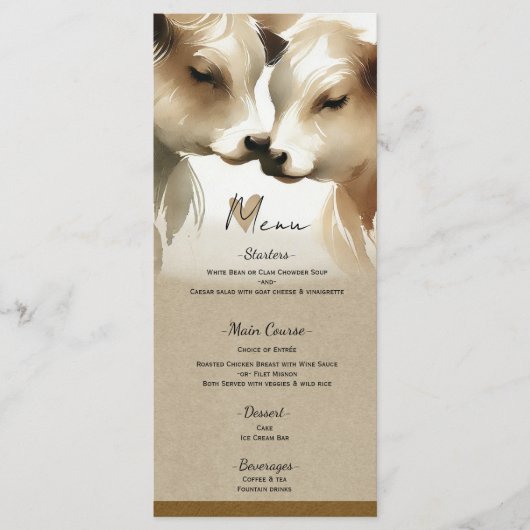 Koe Love Brown Cream Country Wedding Menu (Voorkant)