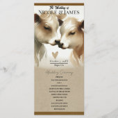 Koe Love Brown Cream Country Wedding Programma Programmakaart (Voorkant)
