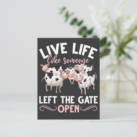 Koe Lover Boerderij Dierlijke Humor Heifer Farming Briefkaart (Staand voorkant)
