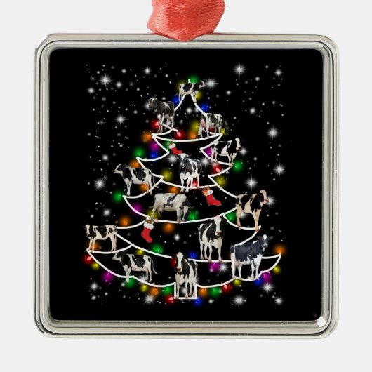 Koe Lover | Fungerend Koe kerstboomOrnamenten Metalen Ornament (Voorkant)