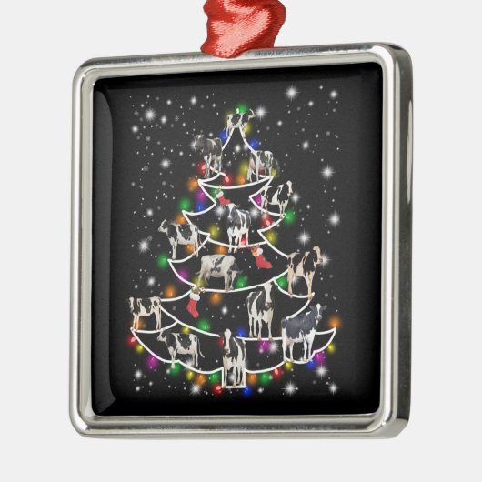 Koe Lover | Fungerend Koe kerstboomOrnamenten Metalen Ornament (Links)