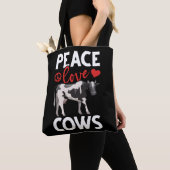 Koe Lover Peace Boerderij Animal Humor Tote Bag (Dichtbij)