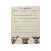 Koe Lover Recipe Pad - Ideaal om te delen Notitieblok (Linkerzijde)