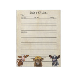 Koe Lover Recipe Pad - Ideaal om te delen Notitieblok