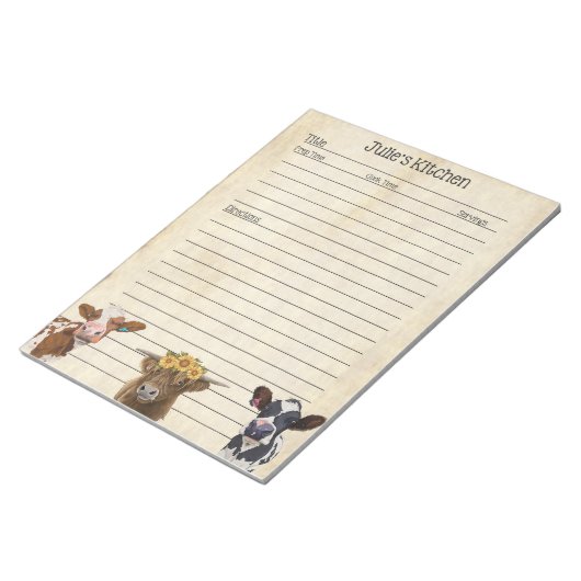 Koe Lover Recipe Pad - Ideaal om te delen Notitieblok (Schuin)