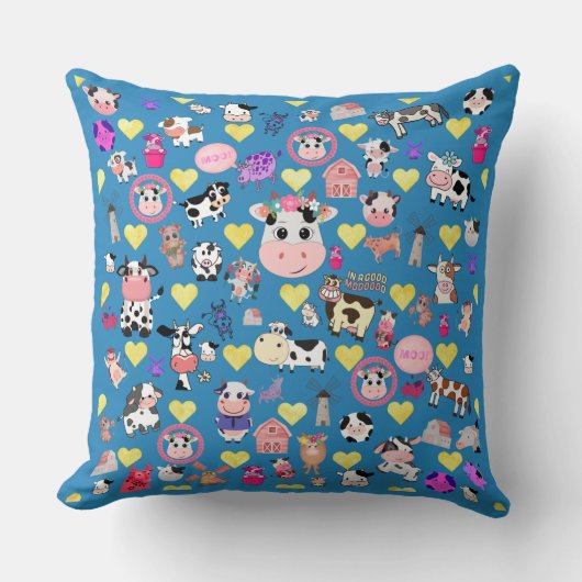 Koe Lover Sierkussen met hart (Voorkant)