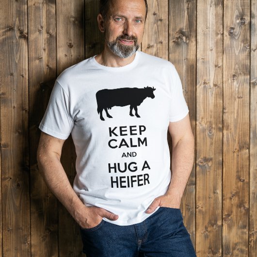 Koe Lover's zuivelBoerderij Hou kalm Hug a Heifer T-shirt