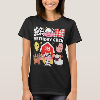 Koe Mam Birthday Crew Boerderij Thema Dieren Kinde T-shirt