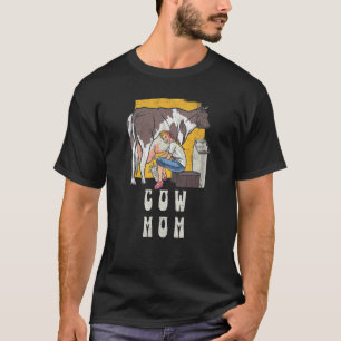 Koe Mam Farmer Scottish Highland Koeien Cowgirl Bo T-shirt