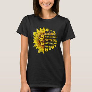 Koe mama met Tattoos ogen dikke dijen Zon T-shirt