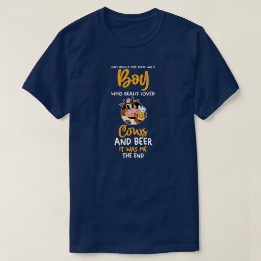 Koe Mannen bier T-shirt (Design voorkant)