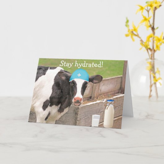 Koe Medisch Advies Beterschap Kaart (Gele Bloem)