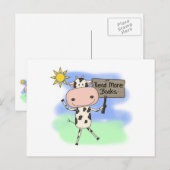 Koe Meer boeken lezen Briefkaart (Voorkant / Achterkant)