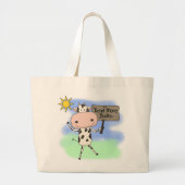 Koe Meer boeken lezen Grote Tote Bag (Voorkant)