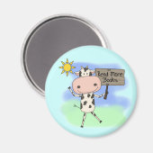 Koe Meer boeken lezen Magneet (Voorkant / Achterkant)