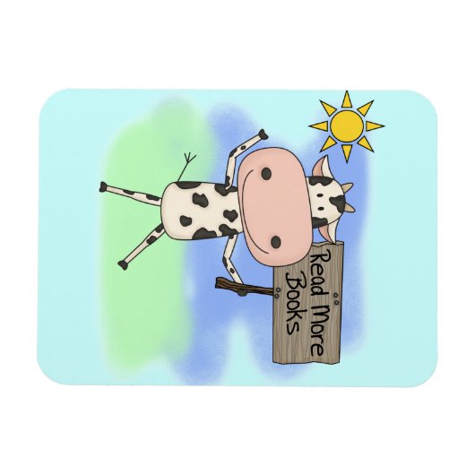 Koe Meer boeken lezen Magneet (Horizontaal)